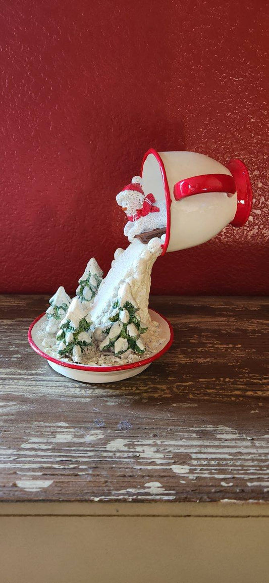 Tea Cup with Snowman and Slide