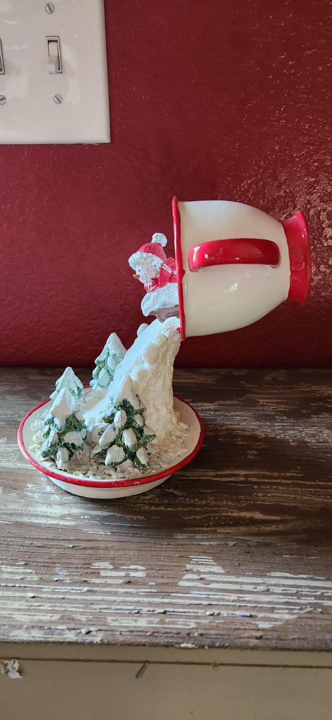 Tea Cup with Snowman and Slide