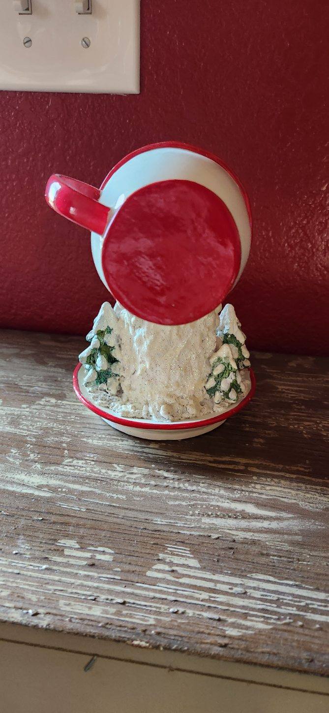 Tea Cup with Snowman and Slide